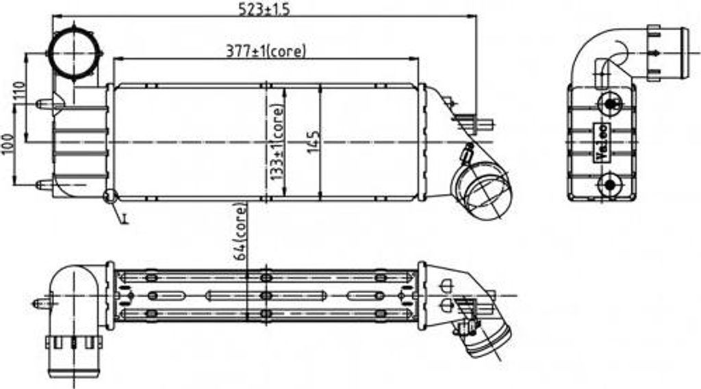 HART 605 664 Turboladerkühler OE 0384G0 kompatibel mit C8, Ulysse, Phedra, 807