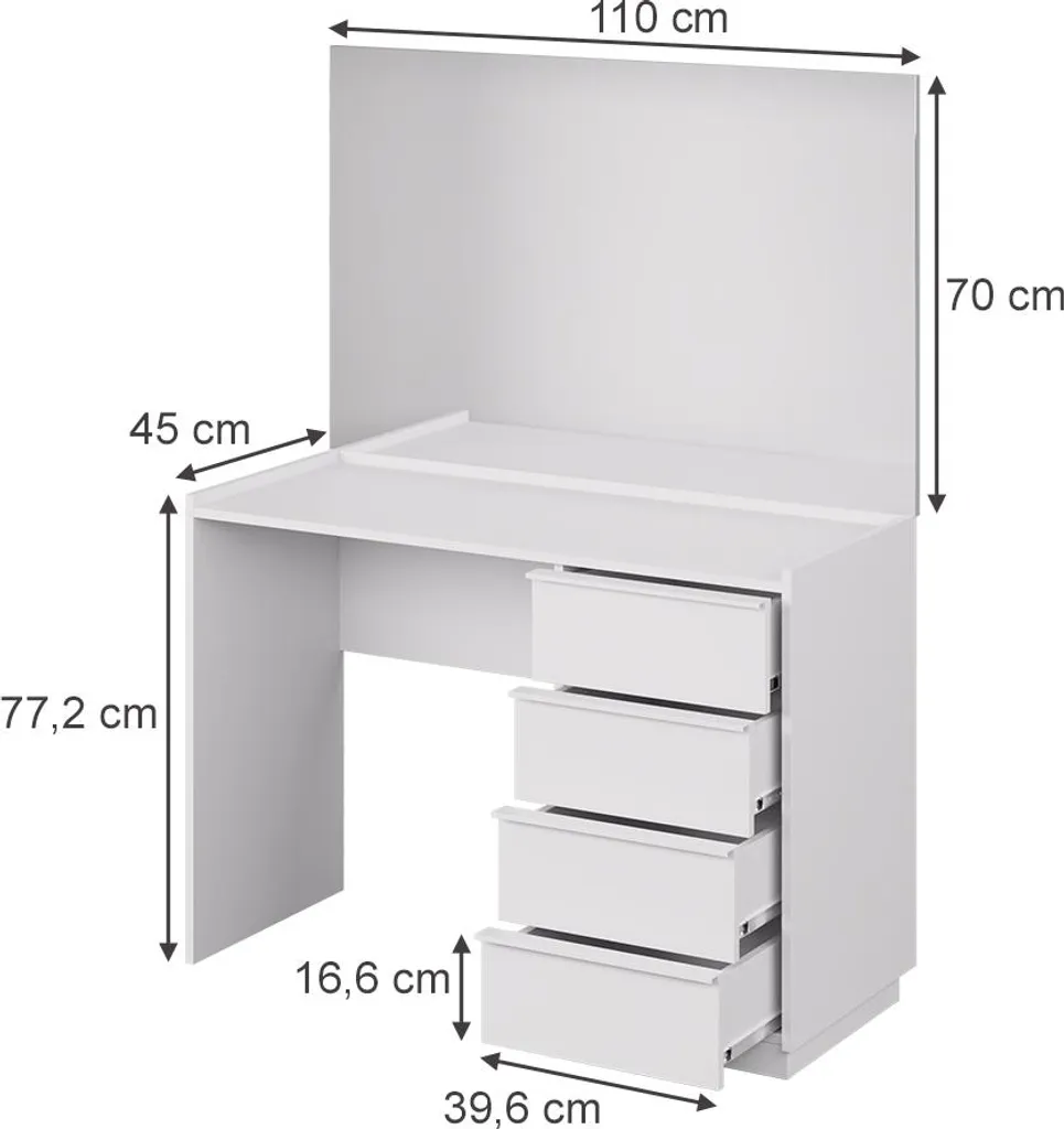 Coiffeuse Vicco Viktoria 110cm avec miroir : organisez votre maquillage