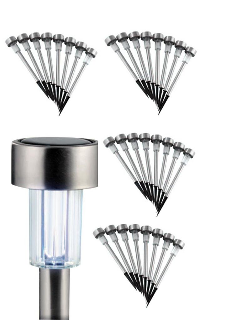 Solar Magic Edelstahl Led-Solarleuchten 24er Set Für Den Garten Eleganz und Lichtzauber
