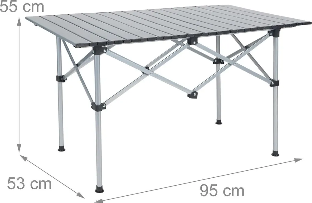 Table de camping pliable en acier avec sac de transport - Modèle T100