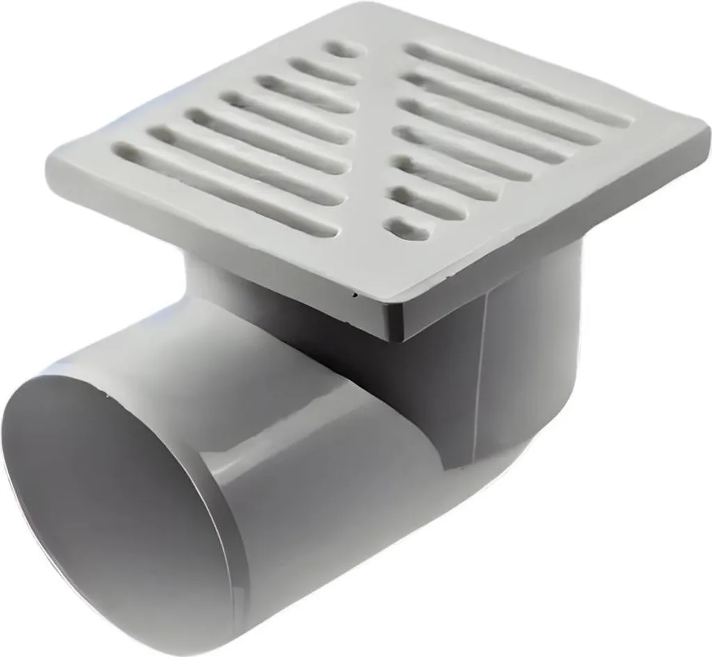 AKCES Griglia di scarico laterale 150x150 DN 110 Plastica Grigia 11253
