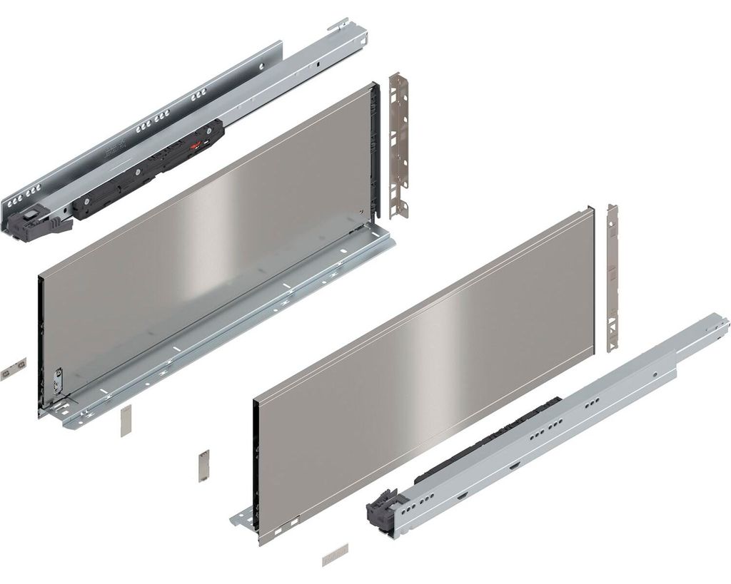 Blum Legrabox pure H F Schubladenschienen Set | 1 Paar, 70kg 650mm | Tip On Vollauszug, inox