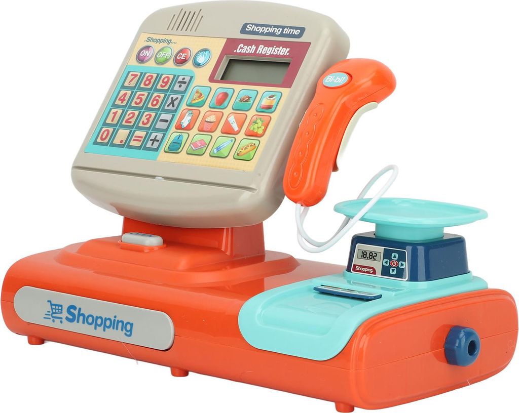Kassiererspielzeug mit elektronischen Geräuschen, Registrierkassen-Spielset, Geburtstagsgeschenk für Kleinkinder und Kinder