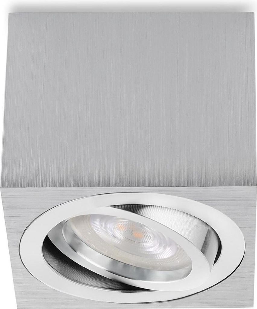 Sweet LED Aufbaustrahler Aufbauspot flach 5W Modul eckig silber 50 mm warmweiß