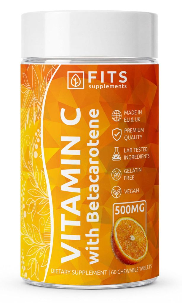 Vitamine C 500mg, sinaasappellsmaak, met beta-caroteen, Productafbeelding 