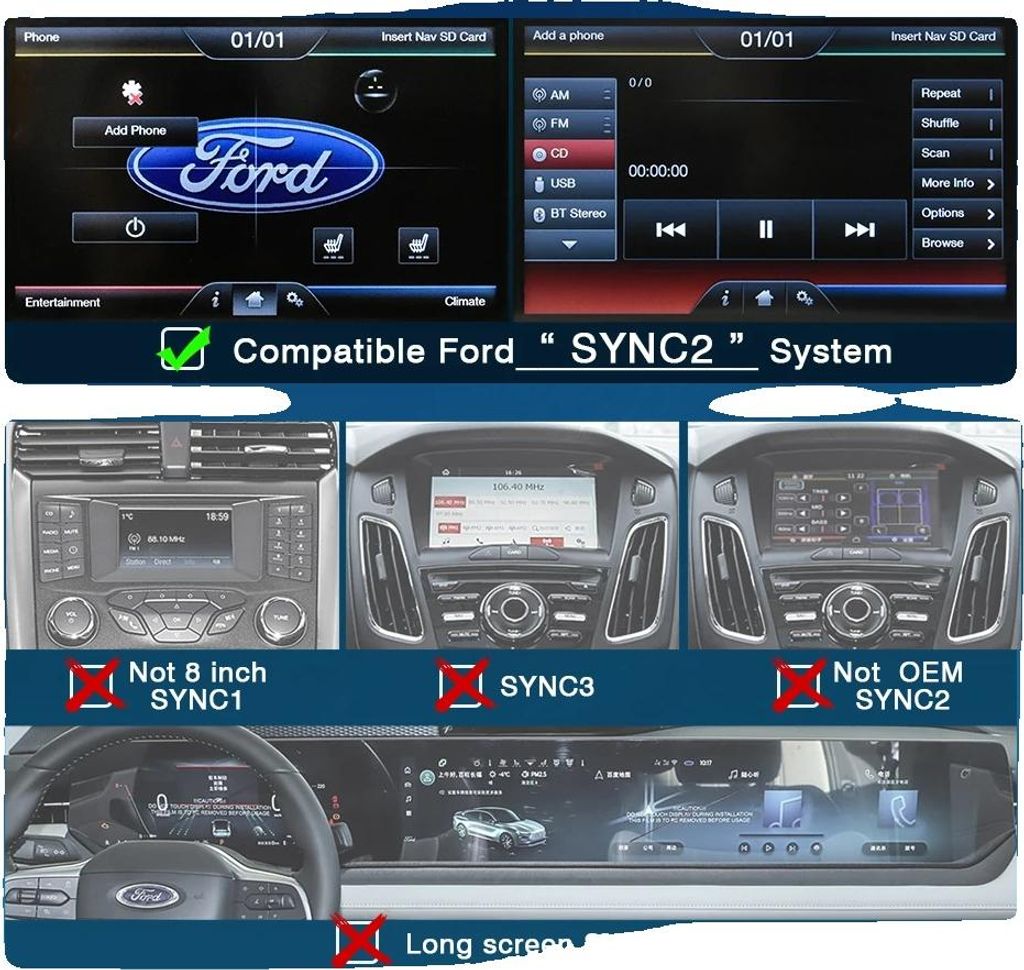 Connectivité sans fil CarPlay et Android Auto, intégration Image du produit 