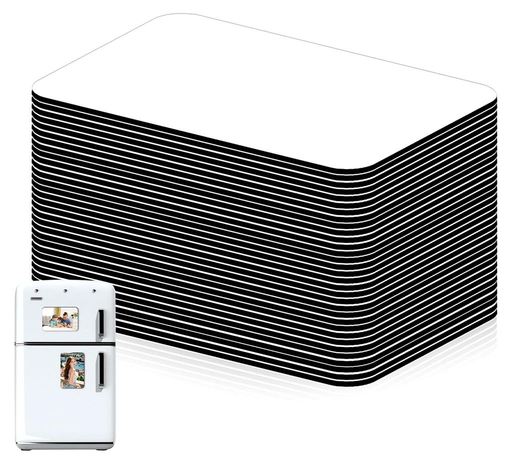 50 Stück Sublimationsmagnete für Kühlschränke: 5,5 cm x 7,5 cm Rohlinge für DIY-Dekorationen in Küche, Büro und mehr