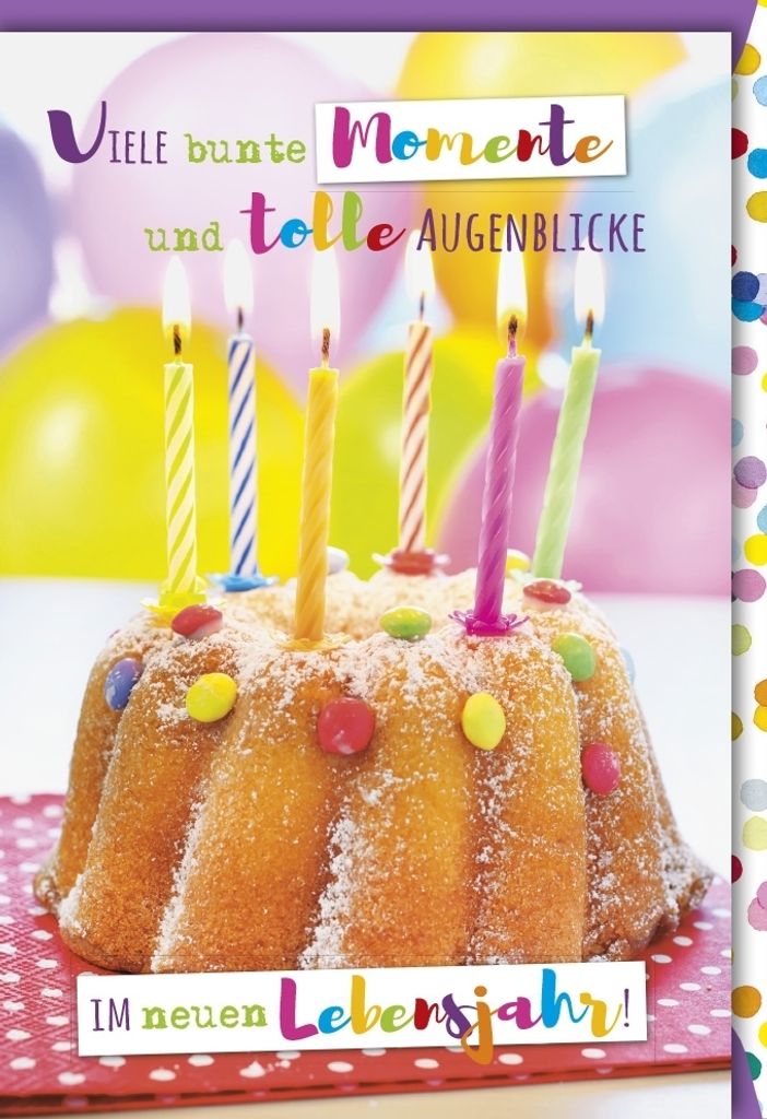 Geburtstag - Glückwunschkarte im Format 11,5 x 17 cm mit Umschlag