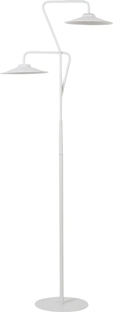 Lampadaire LED blanc avec station de charge USB et double luminaire duo