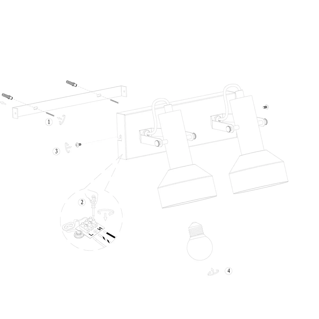 Luminaire spot orientable Mexlite 3338ZW noir métal acier robuste E27 - 14