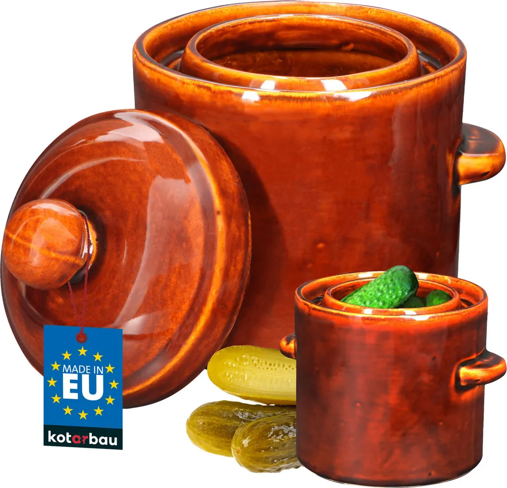 Vaso Fermentazione KOTARBAU® 1,8L - Gres Naturale per Kimchi e Crauti