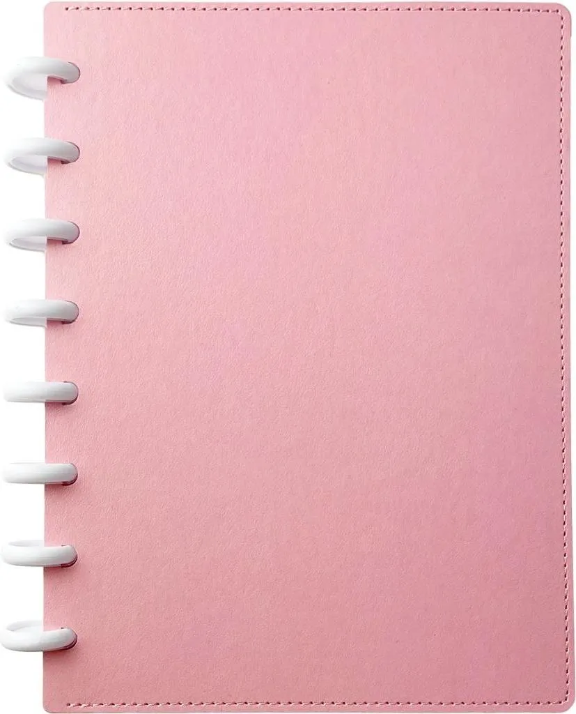 Cahier A5 à disques rose : finissez-en avec les pages fixes et limitées