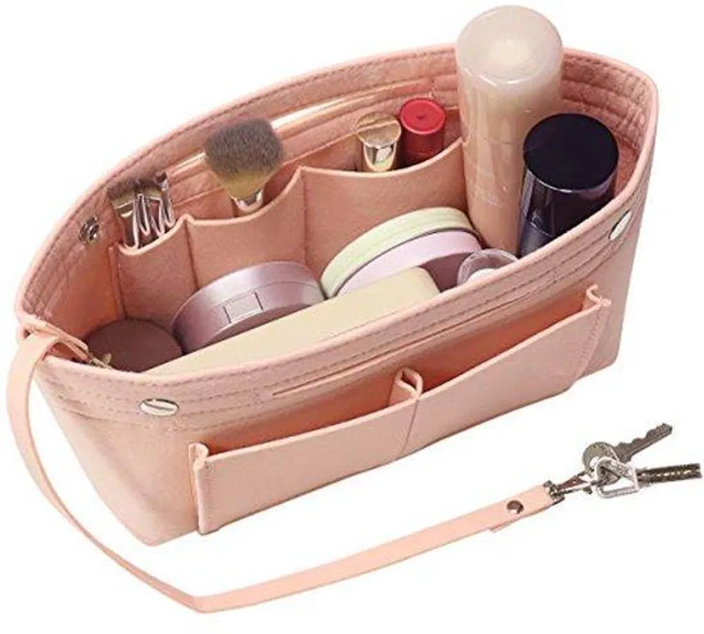 Pochettes intérieures pour sacs à main rose grand format avec poches