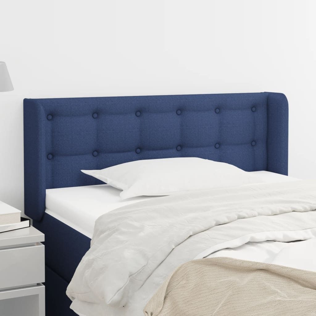 Cloris Designermöbel Kopfteil mit Ohren Blau 83x16x78/88 cm Stoff 2024 Neu