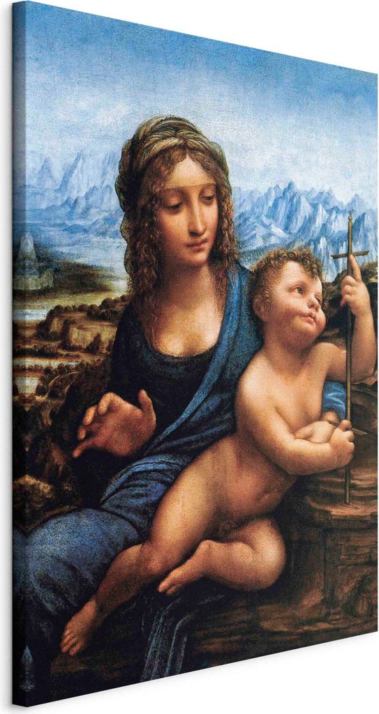 Vlies Leinwandbild - Madonna With a Distaff (Leonardo da Vinci) 40x60 cm Reproduktionen l-G-10223-b-a
