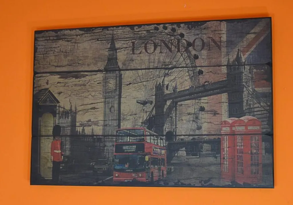 Tableau Vintage Retro London Bus sur Toile Canvas Déco Industrielle