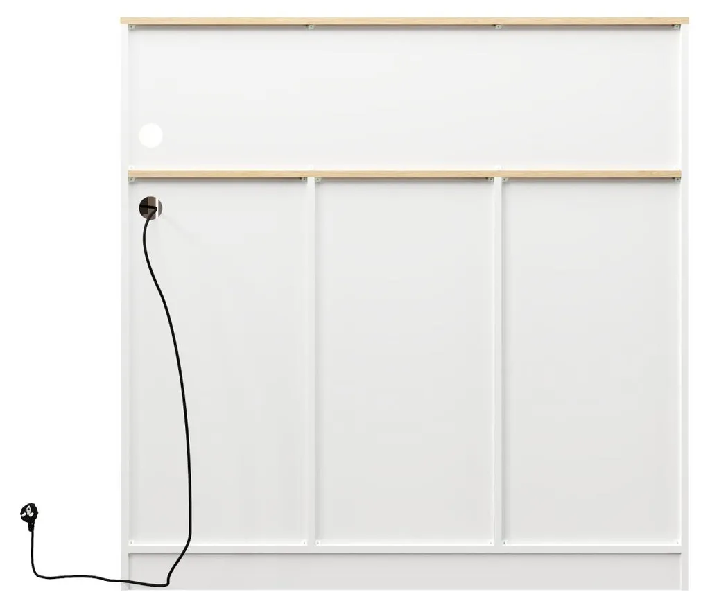 Buffet de Bar Gain de Place avec Rangements et Éclairage LED Intégré