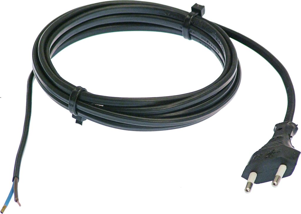 AS-Schwabe Euro-Anschlussleitung, schwarz, 3m H03VVH2-F 2x0,75