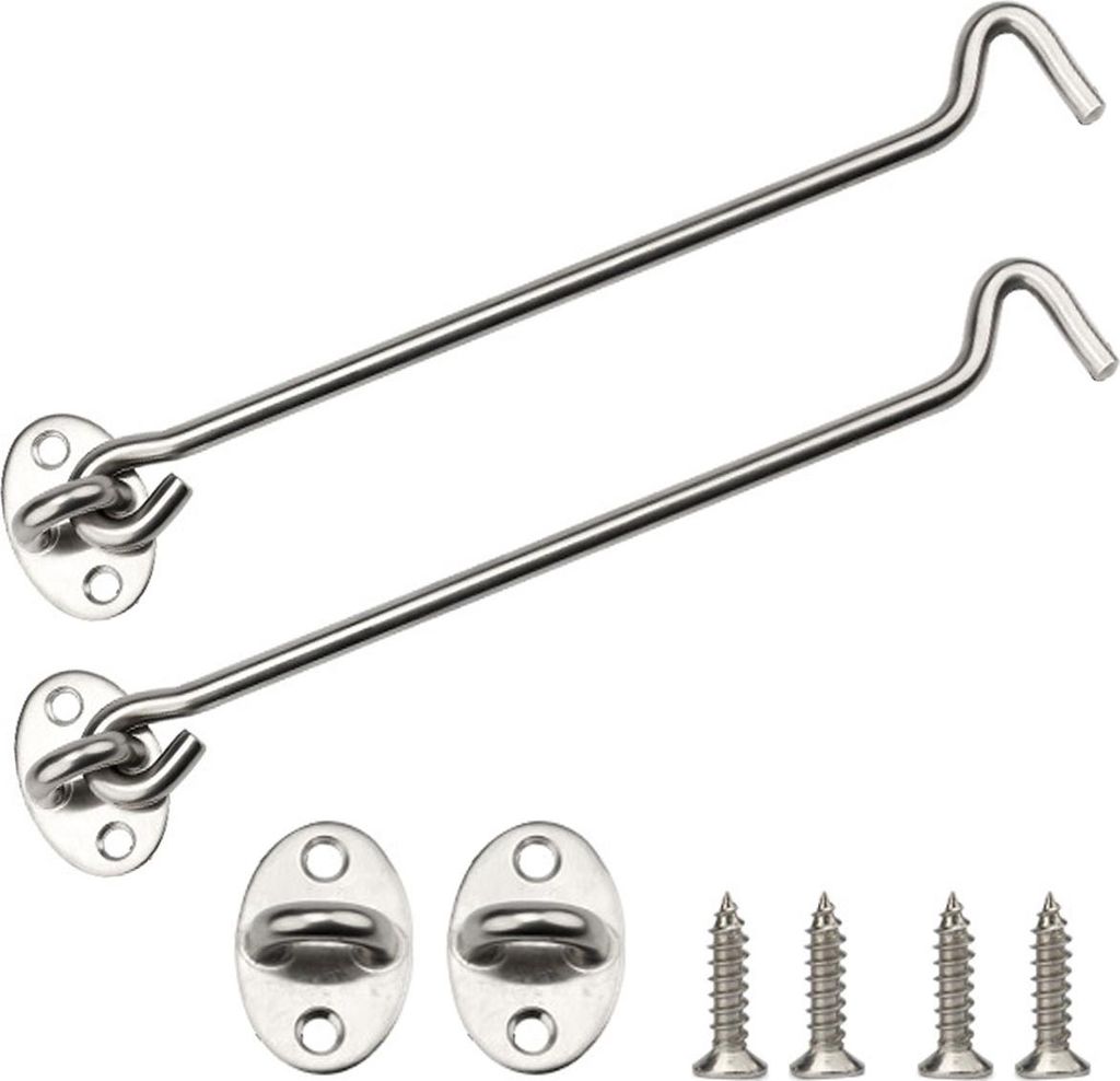 2 Stück Edelstahl-Fensterhaken – Edelstahl-Fensterhaken – 4 Zoll