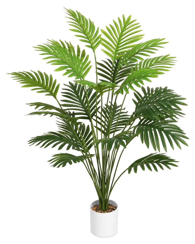 Palmier Areca artificiel réaliste 24 feuilles en pot de 120cm pour salon