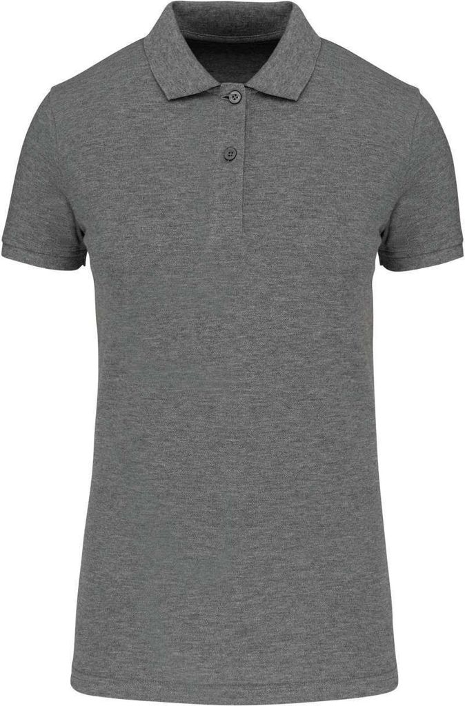 Kariban Damen Poloshirt Polo Shirt Basic T-Shirt Baumwolle Kurzarm, Größe:S, Farbe:Grey Heather
