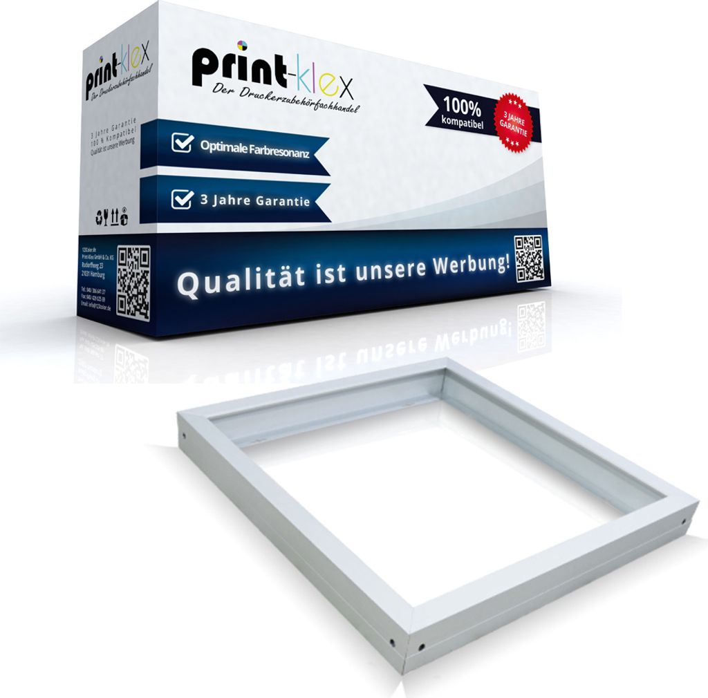 LED Panel Rahmen 60 x 60 cm Aufputzgehäuse Einbaurahmen Deckenbefestigung Weiß - Office Print Serie