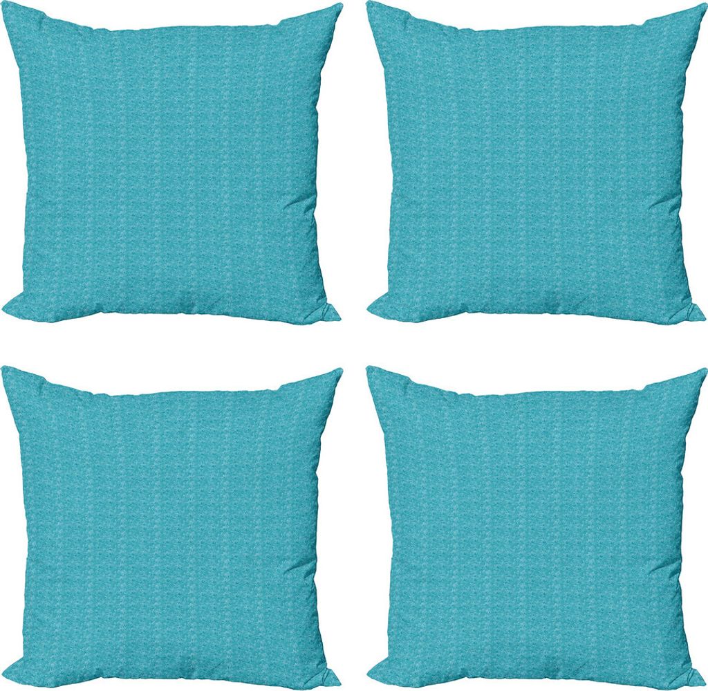 ABAKUHAUS japanische Welle Kissenbezug Set (4 Stück), Kleckse Tsunami, Moderner Doppelseitiger Digitaldruck, 50 cm x 50 cm, Sea Blue Pale Blue