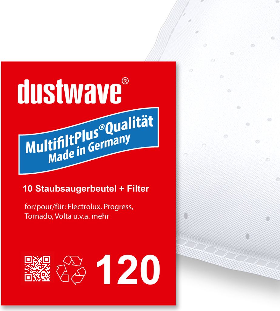 Sparpack - 10 dustwave Premium-Staubsaugerbeutel passend für Progress - Diamant D 601 Bodenstaubsauger - mehrlagige Microvlies-Filtertüten " Ge...