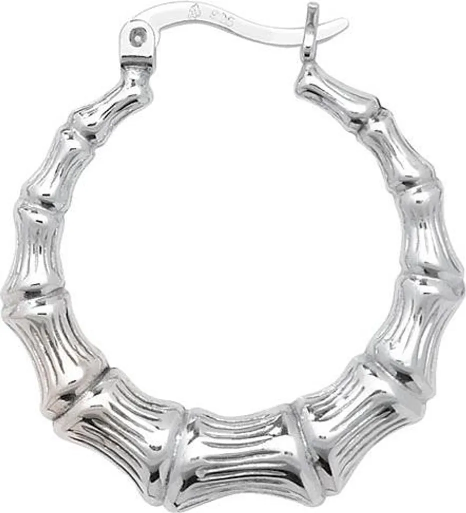Boucles d'Oreilles Créoles Femme en Argent Massif Tube Rond 29mm