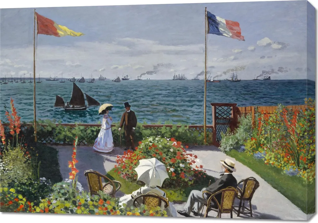 Monet Giardino a Sainte-Adresse 100x70 - Quadro Moderno Vintage Canvas