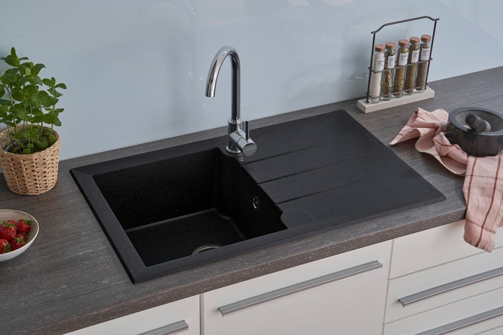 Küchenspüle Einbauspüle Spüle Granit Mineralite 81 x 50 Produktbild 