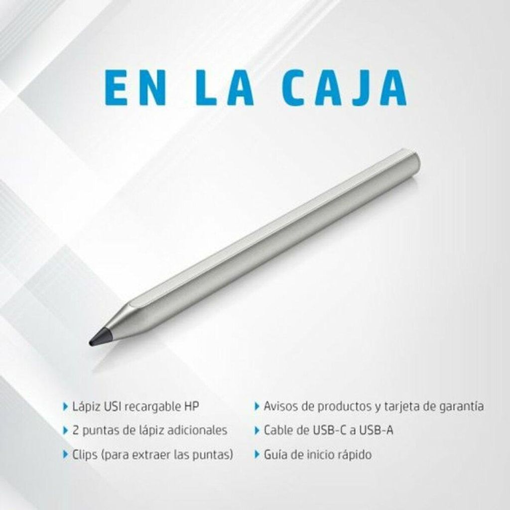HP Wireless USI Eingabestift aufladbar 14,5 cm für Windows Zubehör Silber