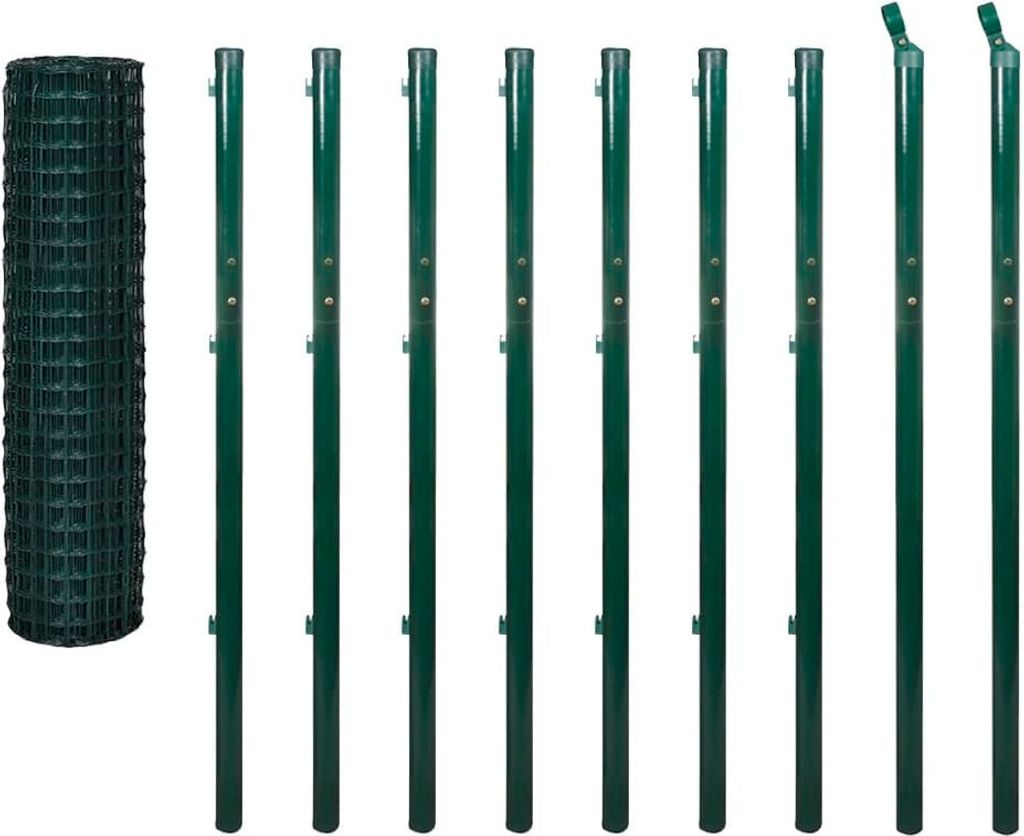 Eurozaun Stahl 10 x 1,7 m Grün