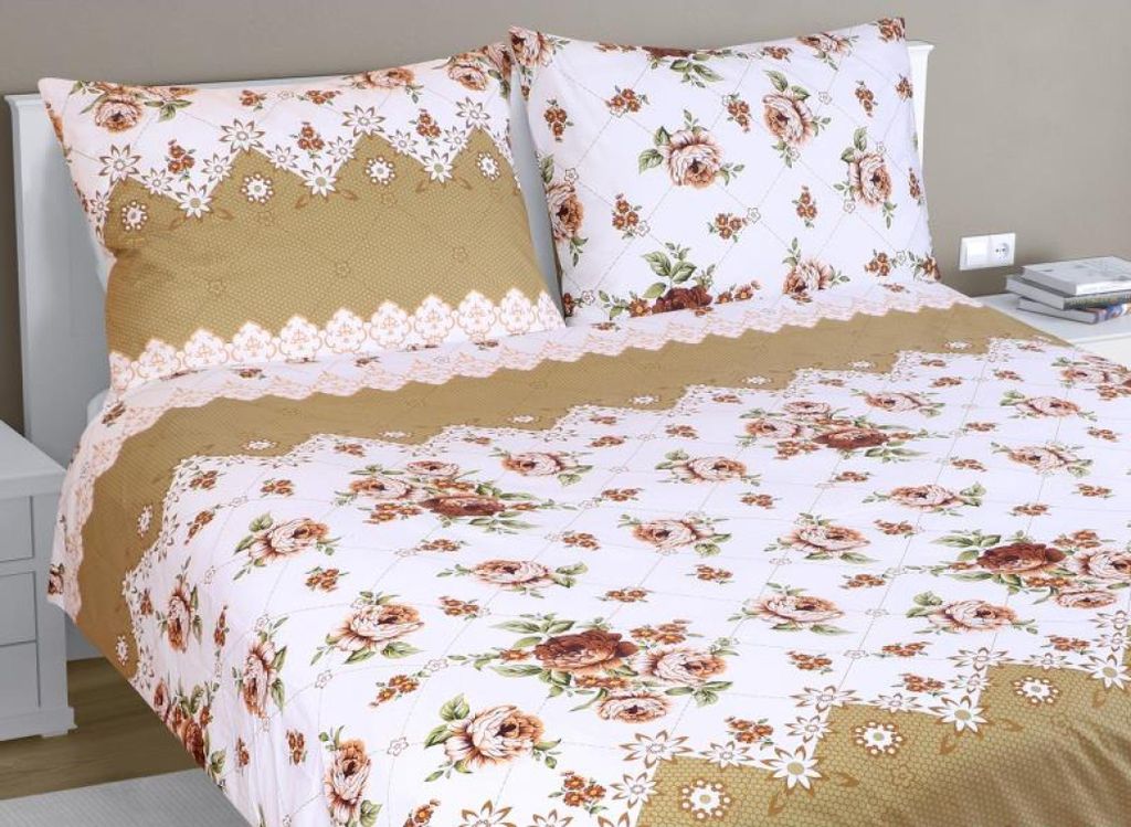 Baumwoll-Doppelbettbezug - 1St. 240x200, 70x90 - braun