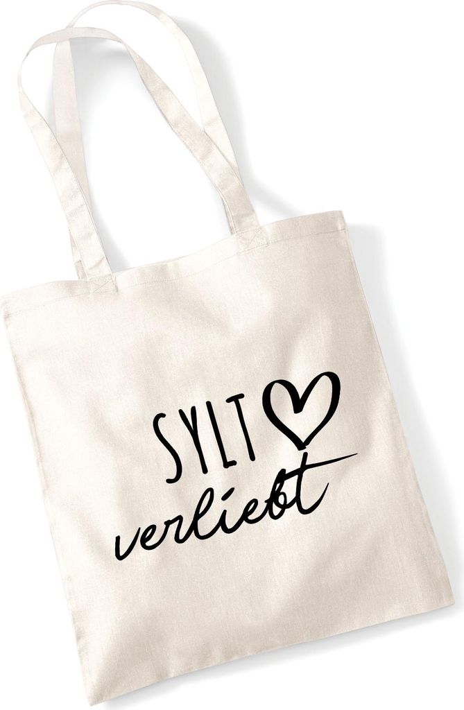 Huuraa Tasche Sylt verliebt Geschenk 10 Liter Natural Baumwolle Sylt Accessoire