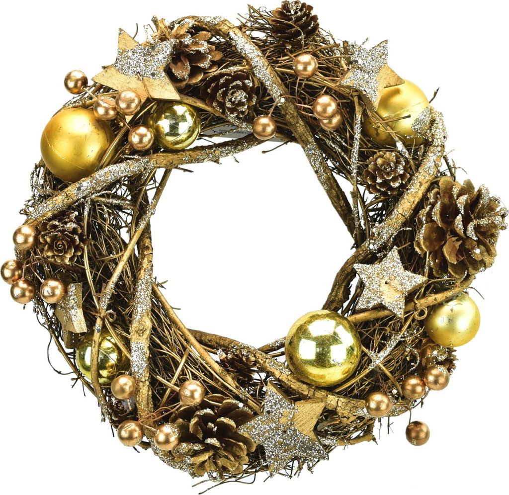 Weidenkranz mit Goldverzierung Ø24 cm