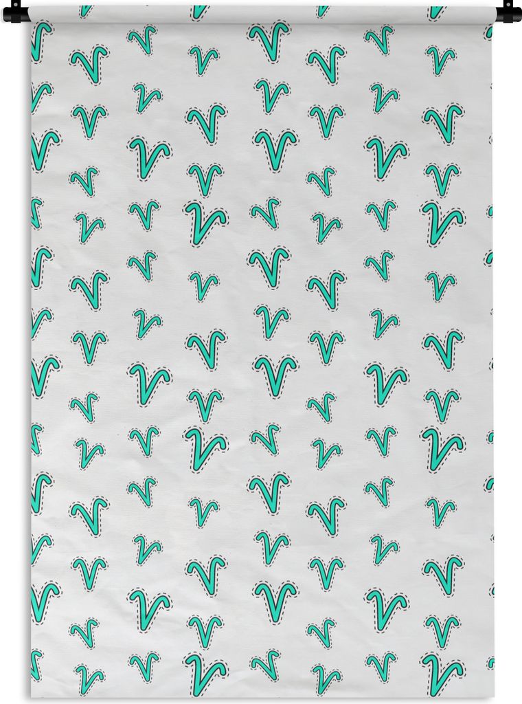 MuchoWow Wandteppich Wandbehang Widder - Tierkreiszeichen - Design 120x180 cm Tapisserie Dekoration Wandtuch - Schlafzimmer - Dekorationen für d...
