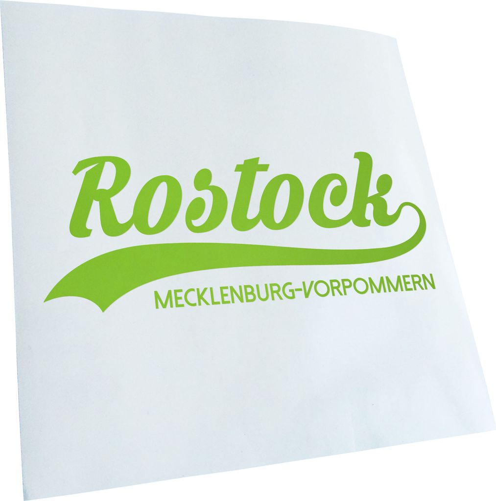 Kiwistar - Autoaufkleber - Rostock Mecklenburg-Vorpommern - Lindgrün - 24x9cm - Aufkleber für Auto, Laptop, Fahrrad, LKW, Motorrad mehrfarbig JDM...