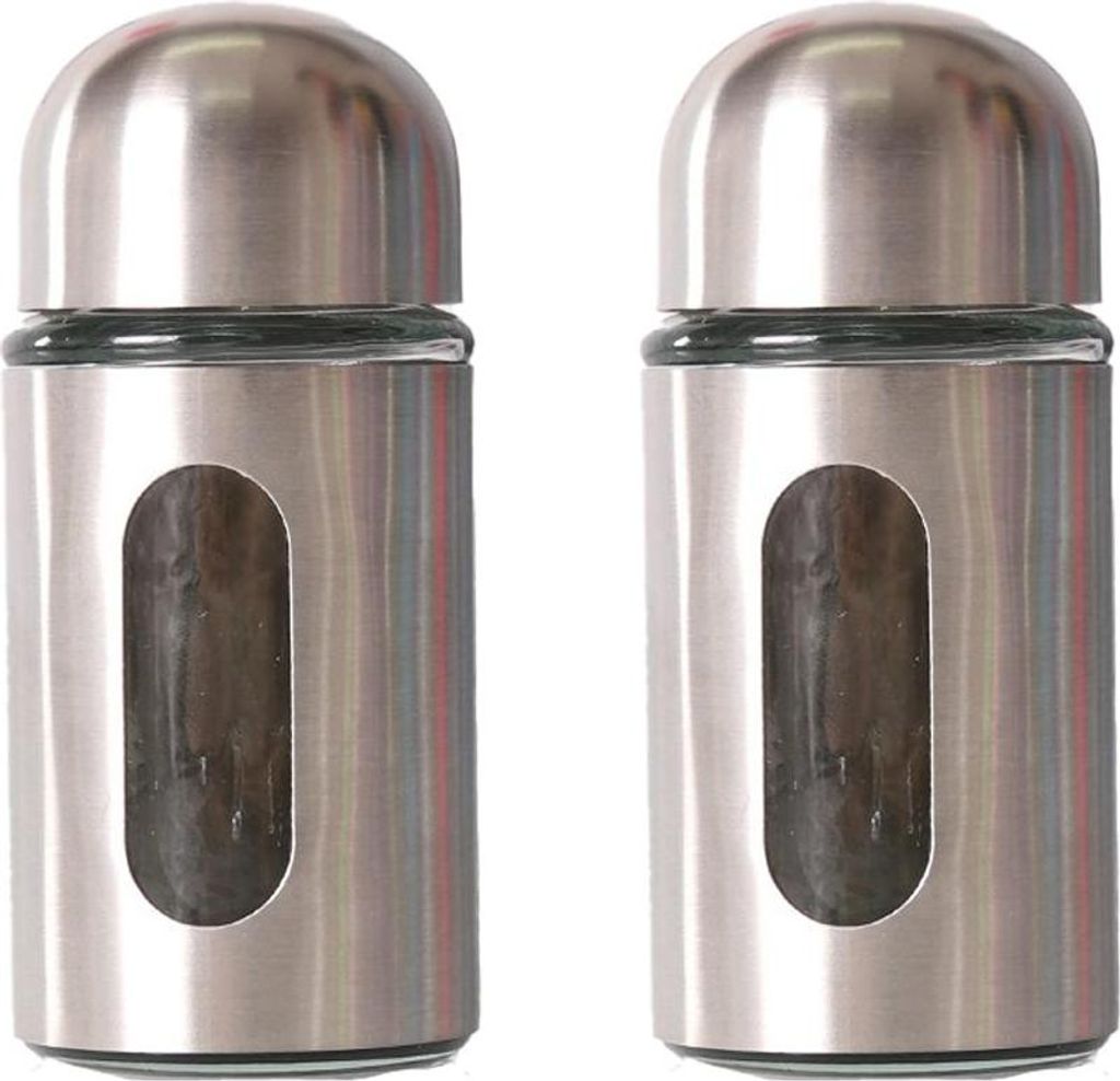 Salz- und Pfefferstreuer aus Glas mit verstellbaren Ausgießlöchern – Salzstreuer und Pfefferstreuer aus Edelstahl