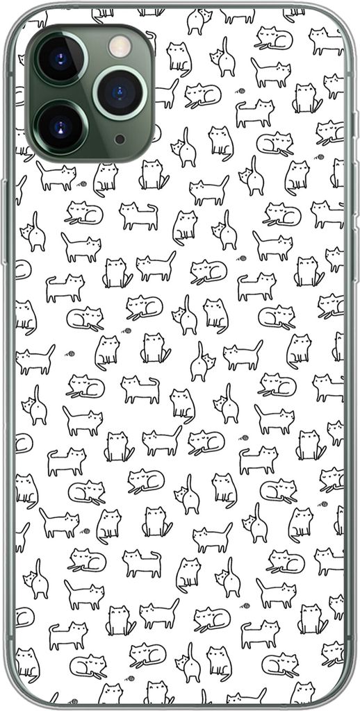 MuchoWow Handyhülle Schutzhülle Hülle für Telefoonhoesje iPhone 11 Pro Max Mädchen - Katze - Muster - Mädchen - Kinder - Kinder Silikon Sof...
