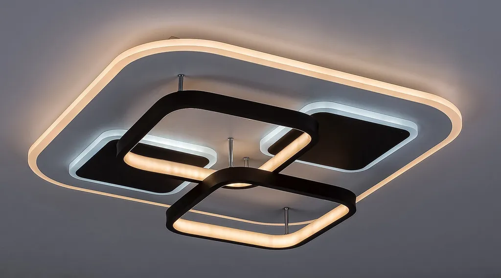 Plafonnier LED Carré Design Delion 50W CCT Réglable avec Télécommande