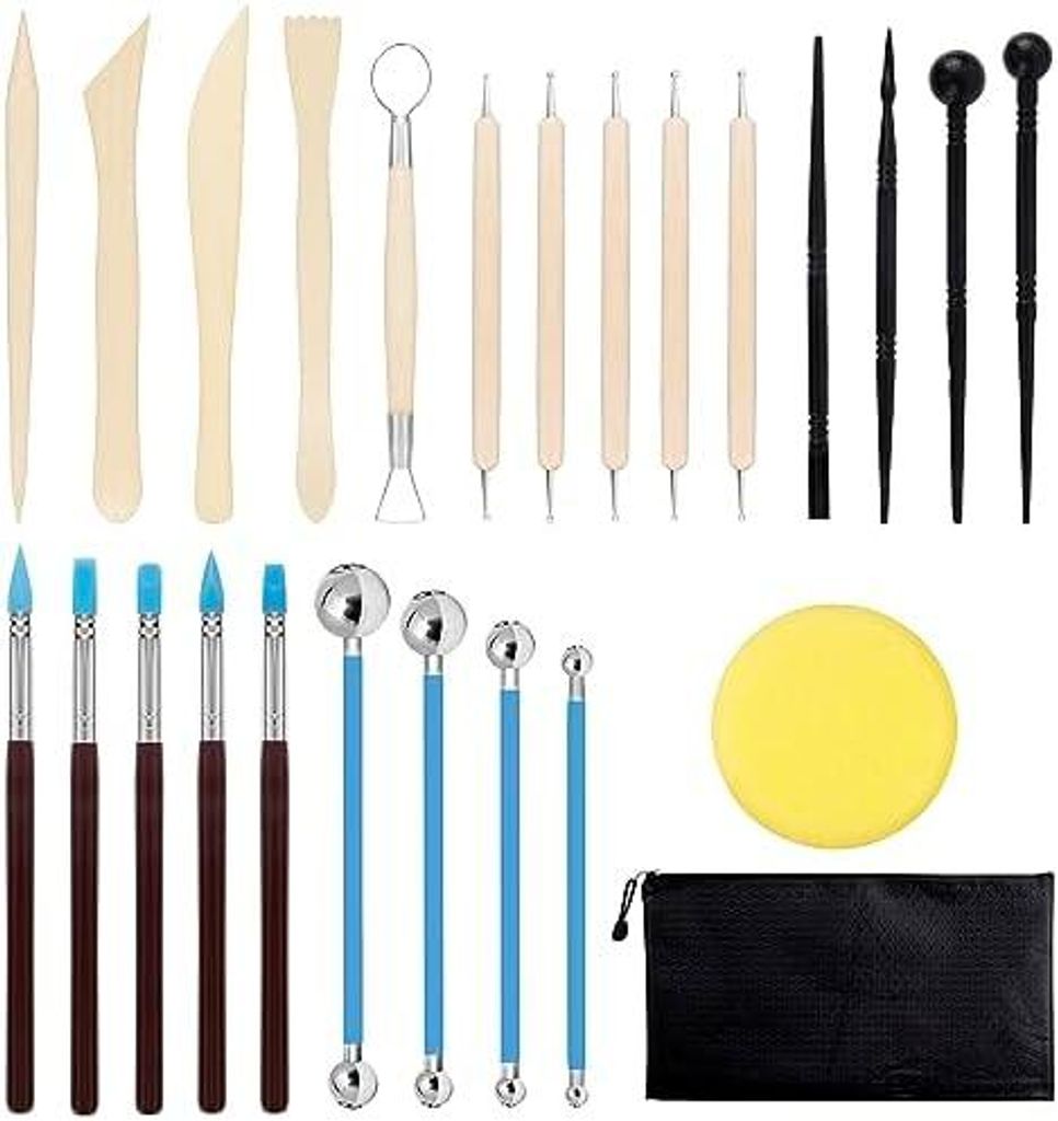 T?pferset T?pferwerkzeug, 25 Stš¹ck Modellierwerkzeug Set,Sculpting Polymer Clay Tools T?pfern Werkzeug Fondant Pr?gestift Ton Modelierwerkzeugse...