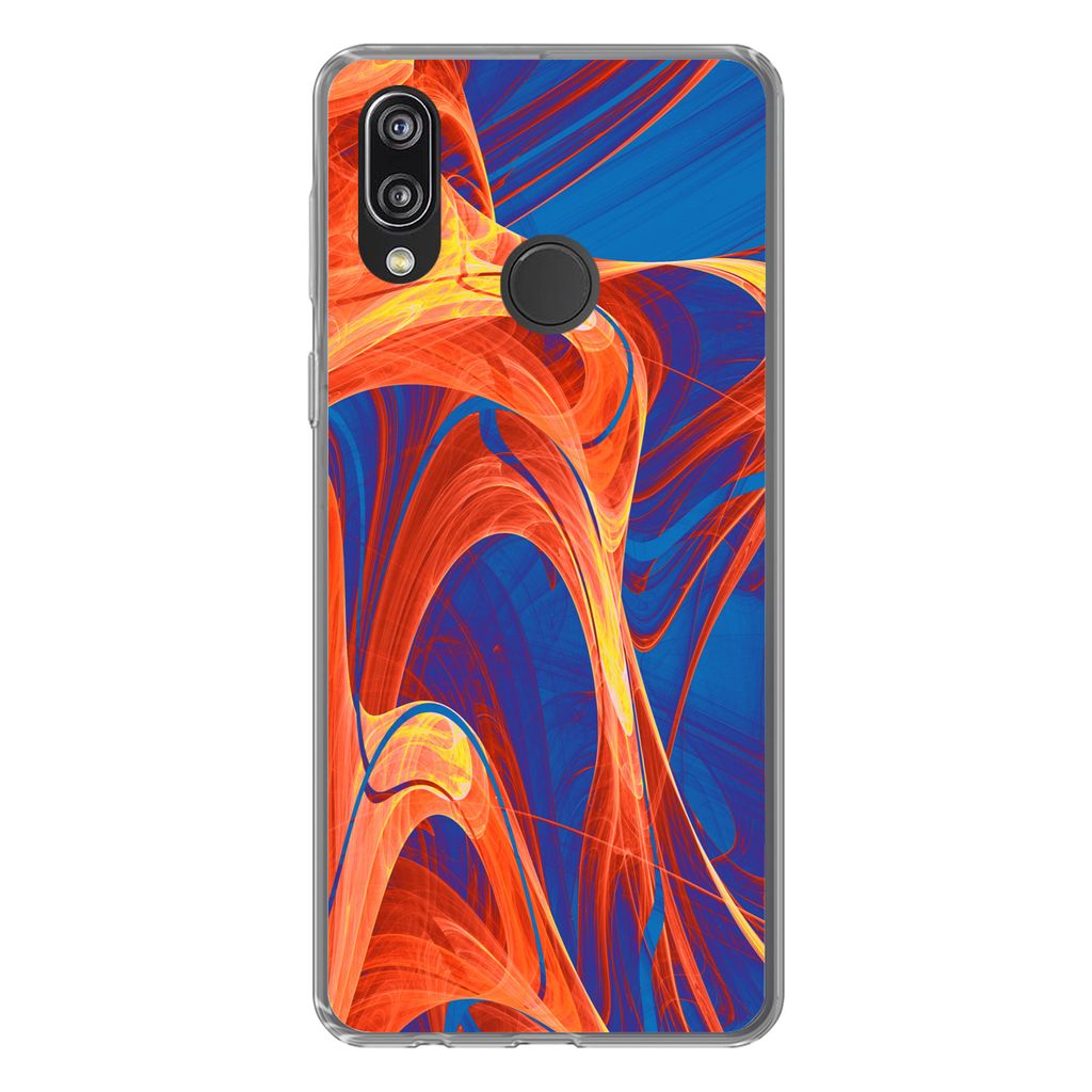 MuchoWow Handyhülle Schutzhülle Hülle für Huawei P20 Lite (2020) Kunst - Wellen - Farbe - Psychedelisch Silikon Softcase Handy Hülle - Karte...