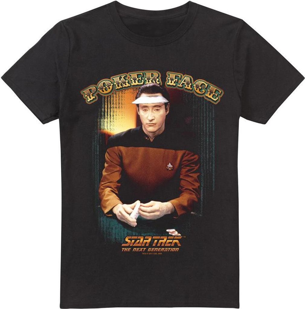 Star Trek - "Poker Face" T-Shirt für Herren TV5803 (M) (Schwarz)