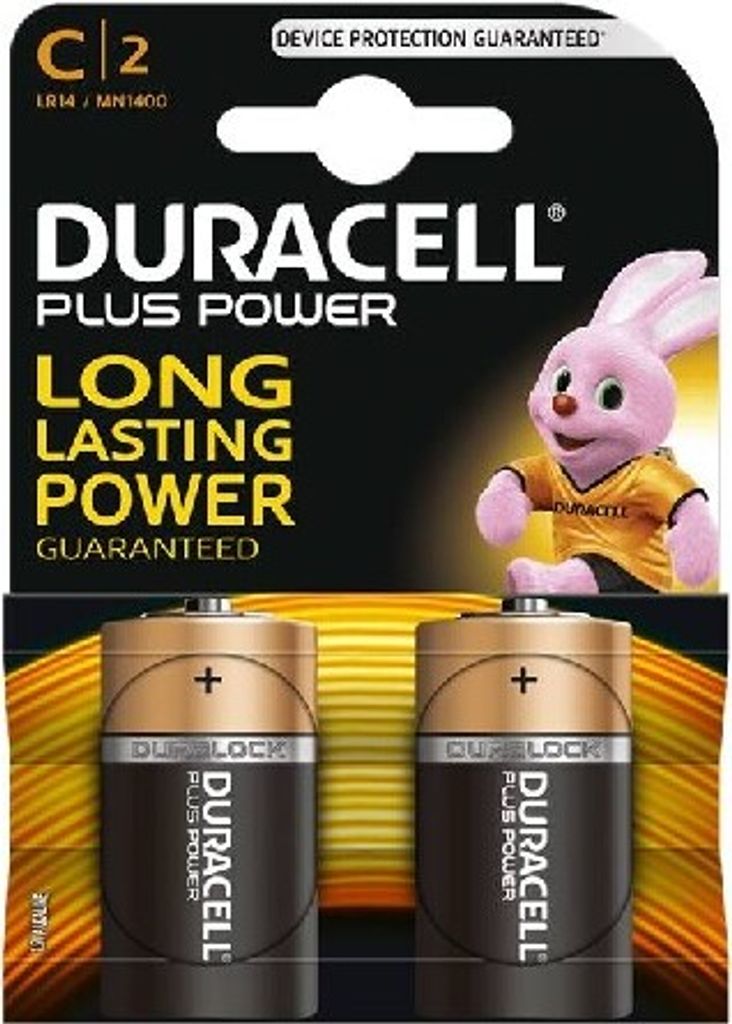 Duracell Plus Power, Einwegbatterie, C, Alkali, 2 Stück(e), Sichtverpackung, Zylindrische