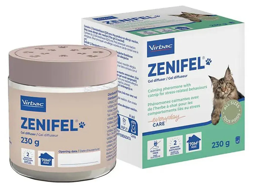 Gel apaisant Zenifel Virbac 230g idéal pour déménagement et stress chat