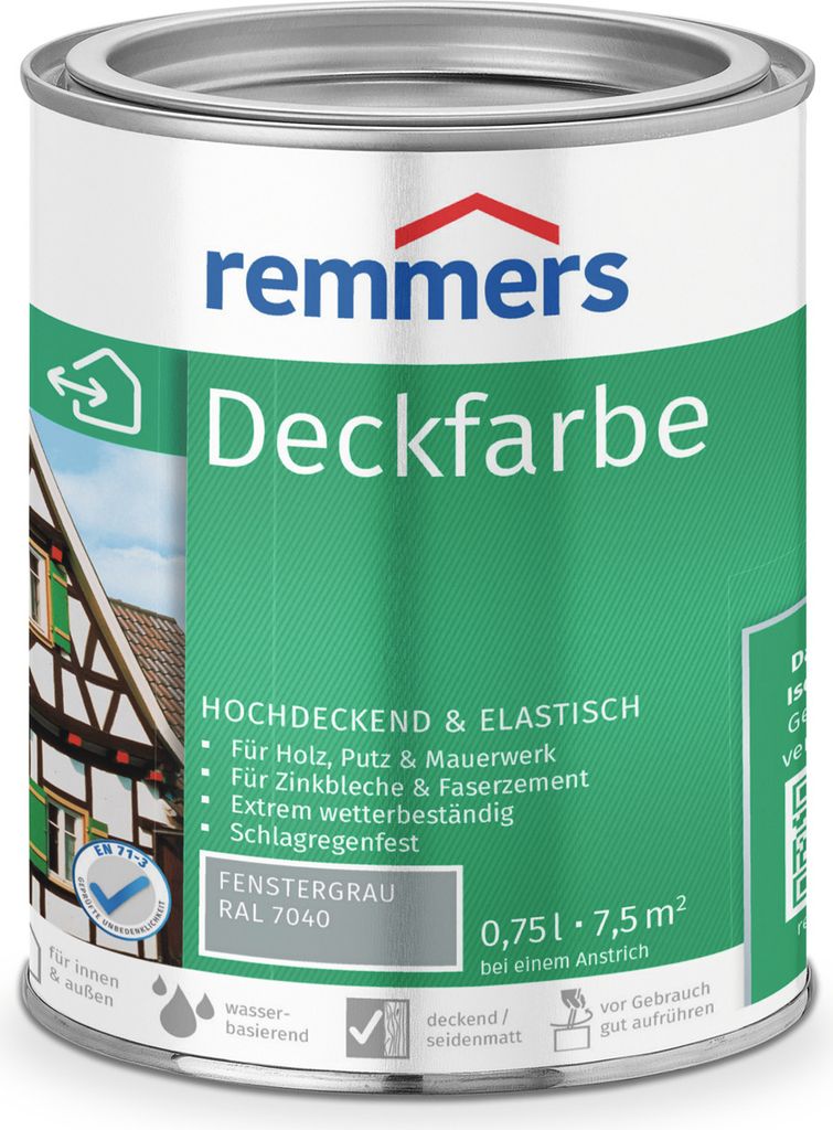 Remmers Deckfarbe fenstergrau (RAL 7040) 0,75 l, Holzlack Produktbild 
