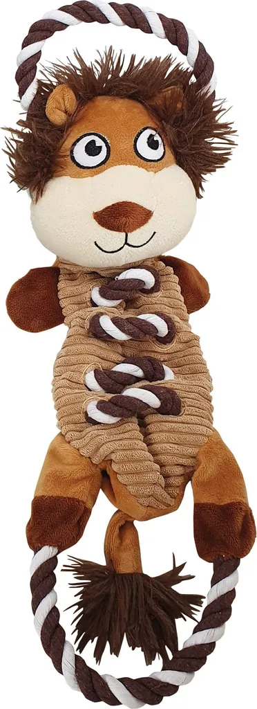Jouet lion Nobby 47 cm en peluche douce et corde de coton résistante