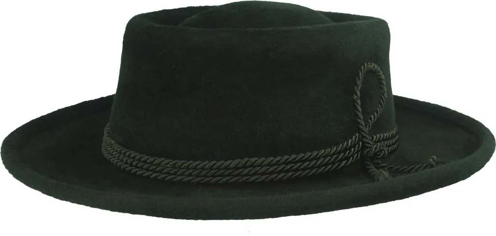 Chapeau tyrolien traditionnel en velours noir Miesbacher Hut-Breiter