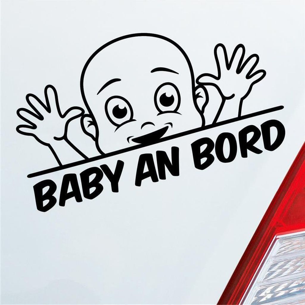 Auto Aufkleber Baby an Bord on Tour Lustig 22x12 cm Schwarz Produktbild 